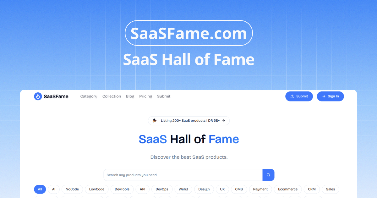 SaaSFame - Product Image