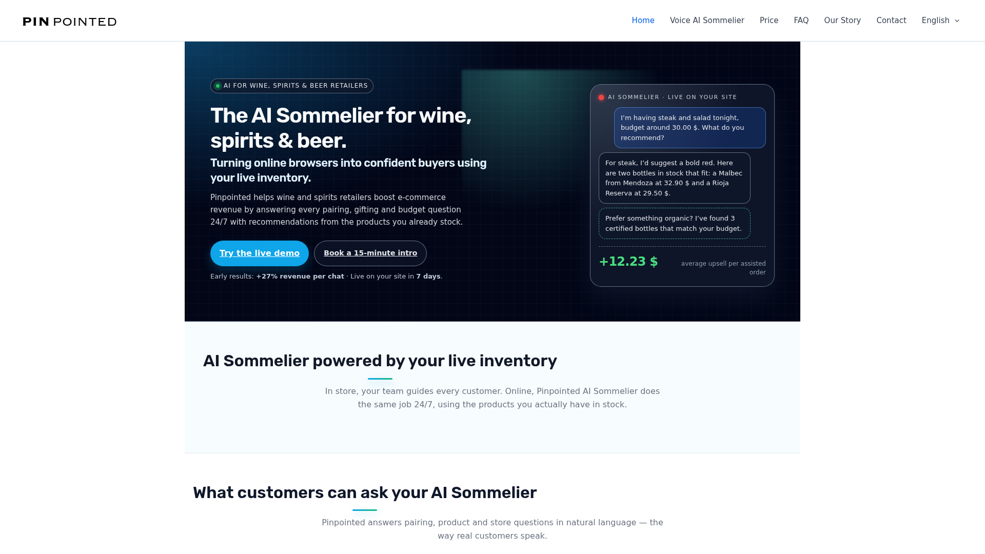 Pinpointed AI Sommelier logo