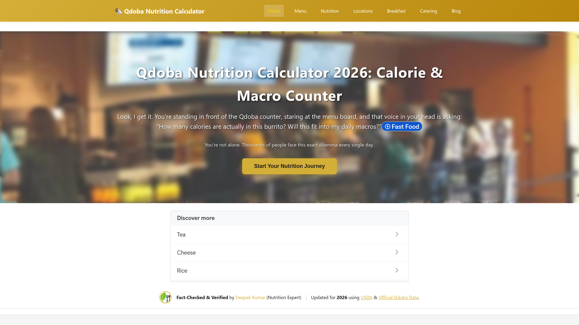 Qdoba Nutrition Calculator - Product Image
